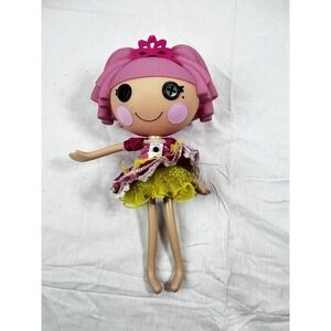 Lalaloopsy Jewel Sparkles Doll 12" Full Size 2009 Pink Hair Crown Dress Flawed